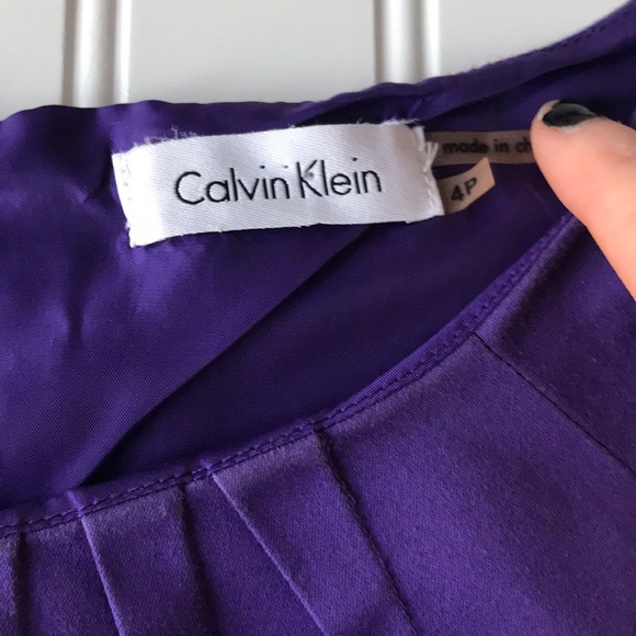Calvin Klein sheath dress purple sleeveless petite - Picture 3 of 8